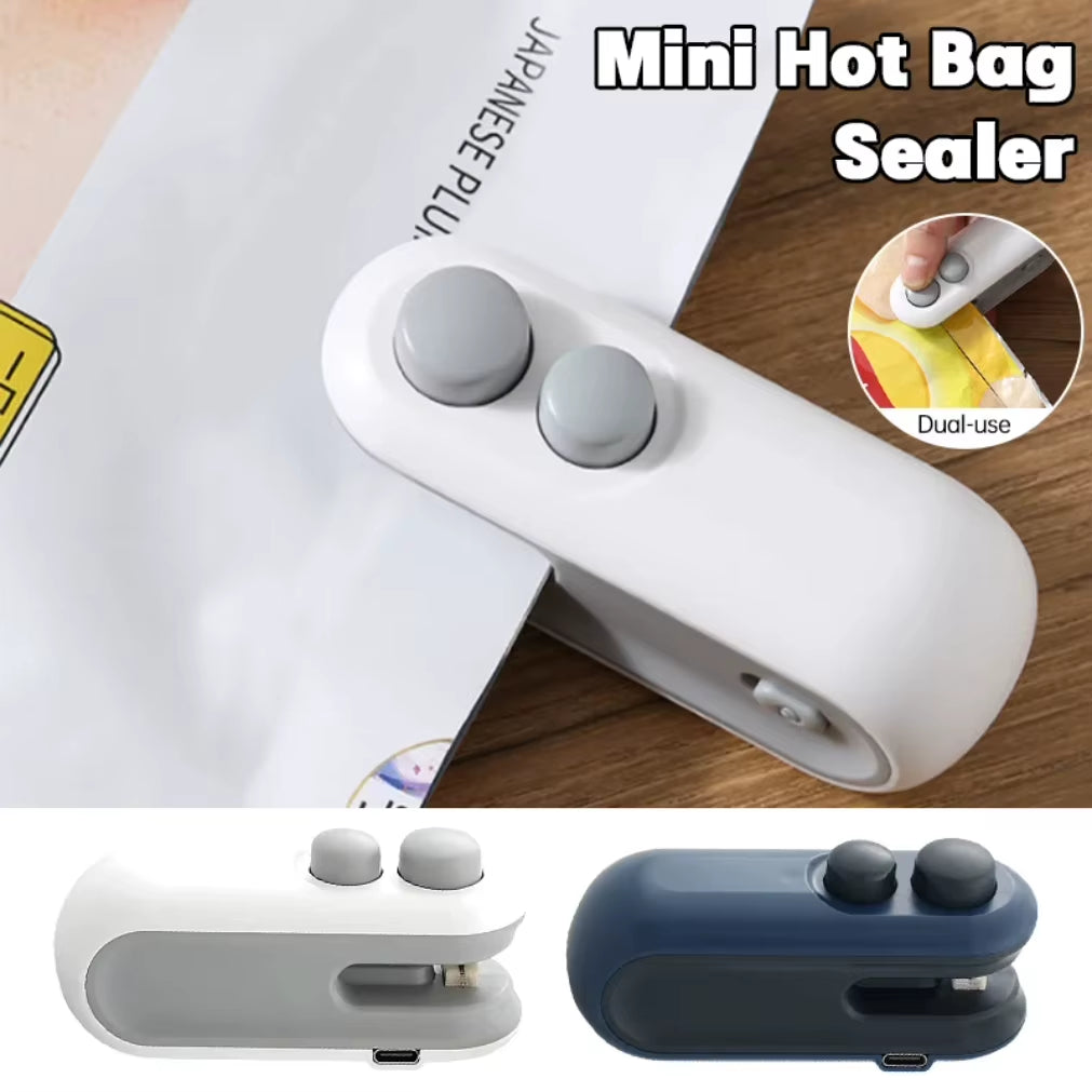 Electric Mini Heat Bag Sealing Machine Package Sealer Bags 2In1 Plastic Bag Sealing Machine Handheld Plastic Bag Heat Sealer2025