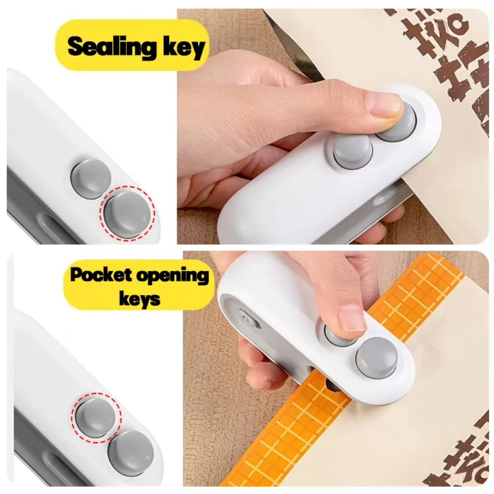 Electric Mini Heat Bag Sealing Machine Package Sealer Bags 2In1 Plastic Bag Sealing Machine Handheld Plastic Bag Heat Sealer2025